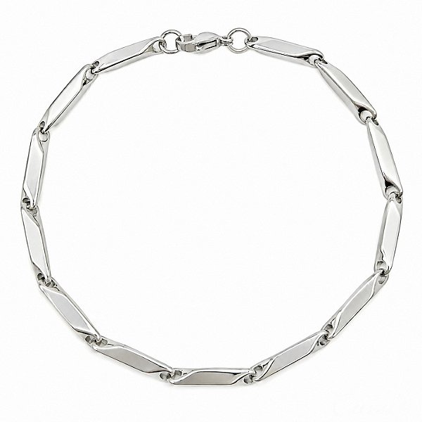 Pulseira Masculina Elo Geométrico Aço Inox
