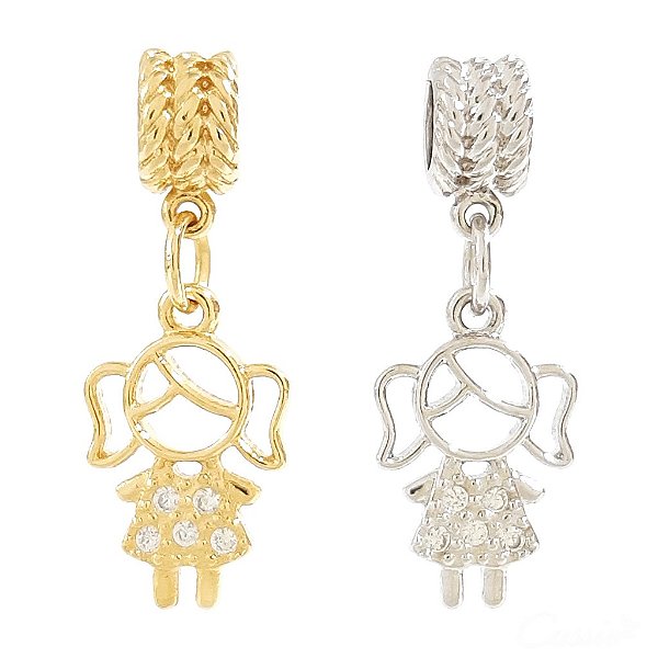 Berloque Charm Pingente Filha Menina Zircônias
