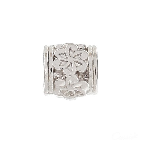 Berloque Charm Separador Flores Ródio