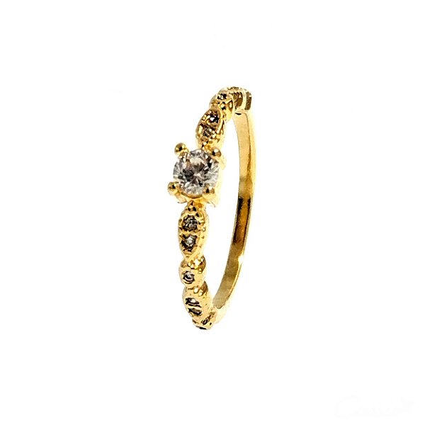 Anel Zircônias Belíssimo Banhado a Ouro