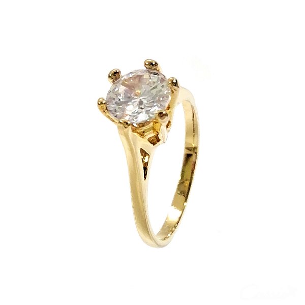 Anel Solitário Clássico Zircônia Solene