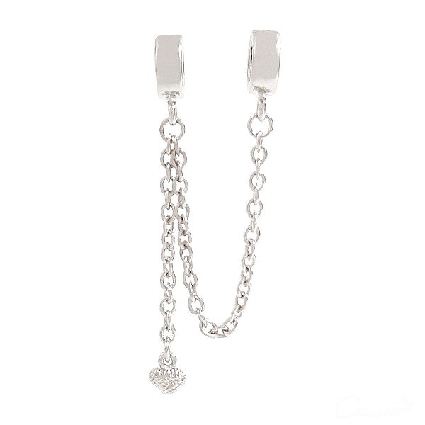 Berloque Trava de Segurança com Corrente Ródio