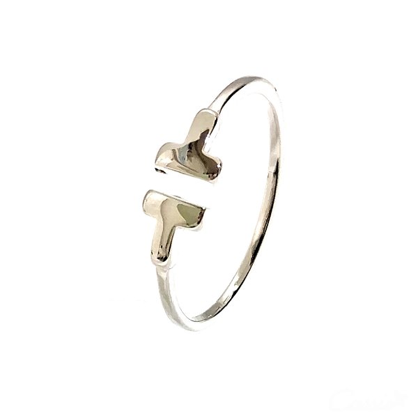 Anel Inspired T Regulável Ródio