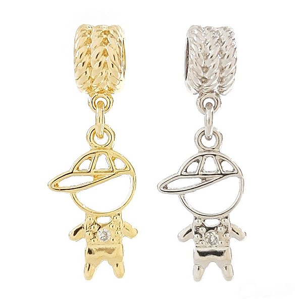 Berloque Charm Pingente Filho Menino Zircônia