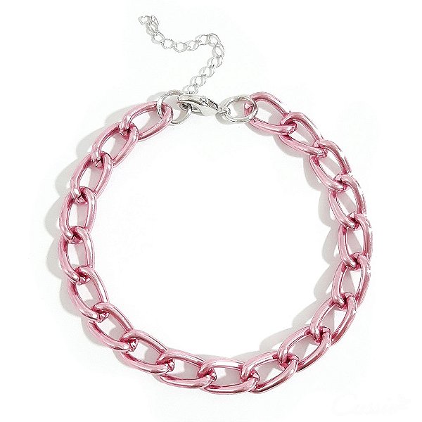 Pulseira Elos Groumett Metalizada Rosa