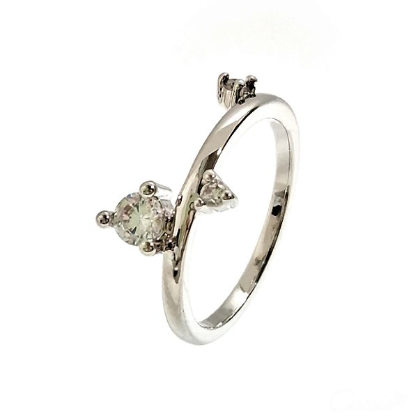 Anel Zircônias Ródio Encanto