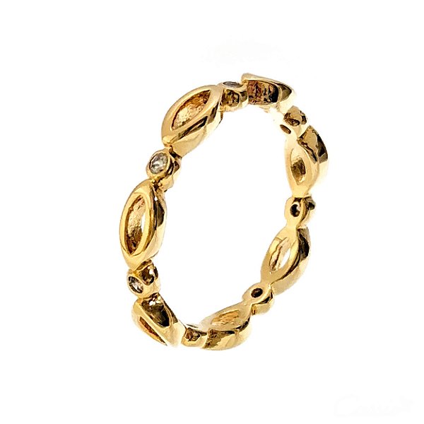 Anel Aparador Gracioso Zircônias