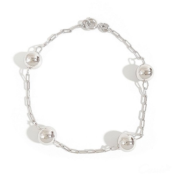 Pulseira Bolinhas Ródio