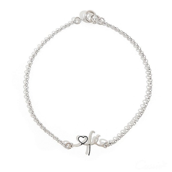 Pulseira Fé Ródio