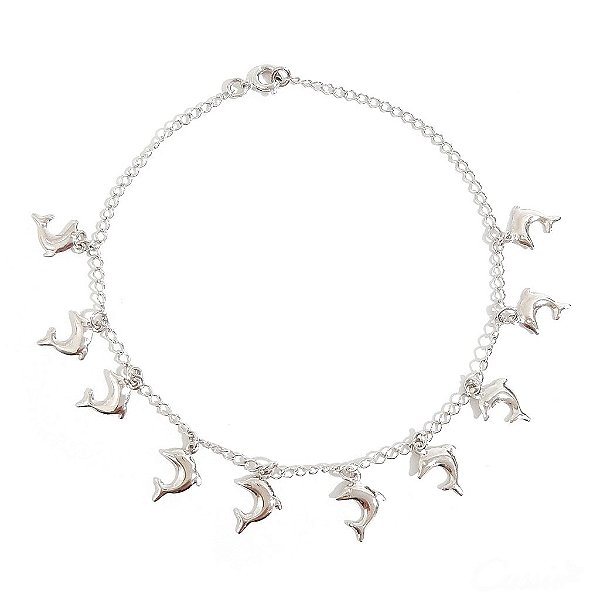 Tornozeleira Golfinhos Ródio