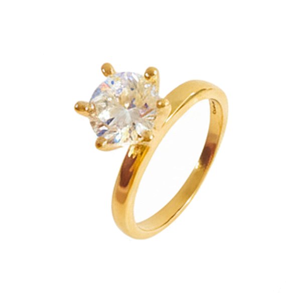 Anel Solitário Clássico Zircônia