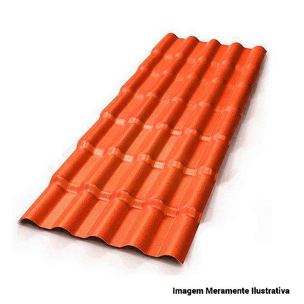Telha Colonial PVC 2,30x86 5 Ondas Terracota unidade