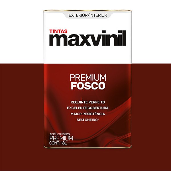 Tinta ACR. Premium Fosco Branco Neve 18L - Maxvinil