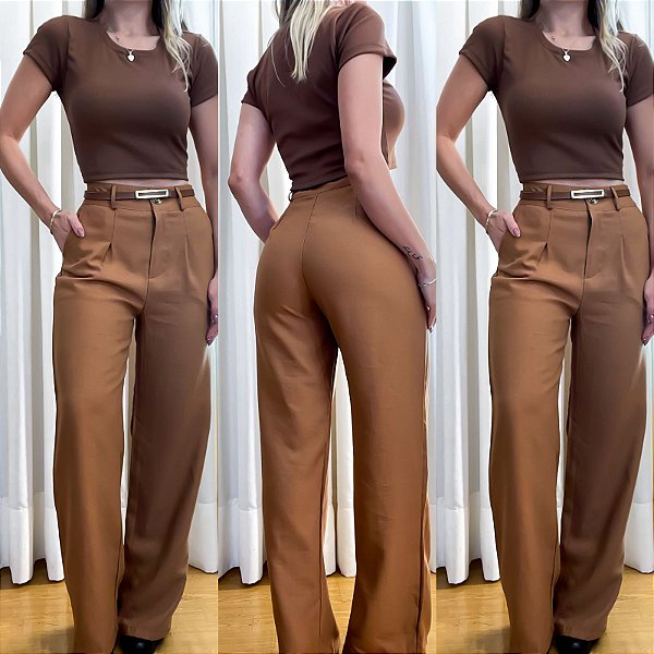 Calça Feminina Pantalona em Alfaiataria Marrant Susy Ref. 950