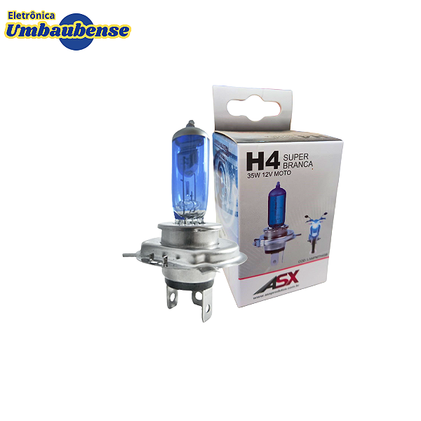 Lampada H4 Super Branca Moto (Entrega só na Loja Física)