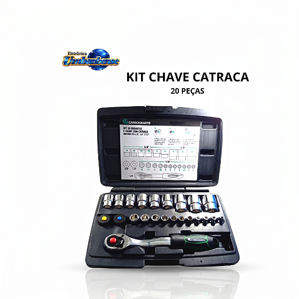 Chave com Catraca 20 peças (Entrega só na Loja Física)