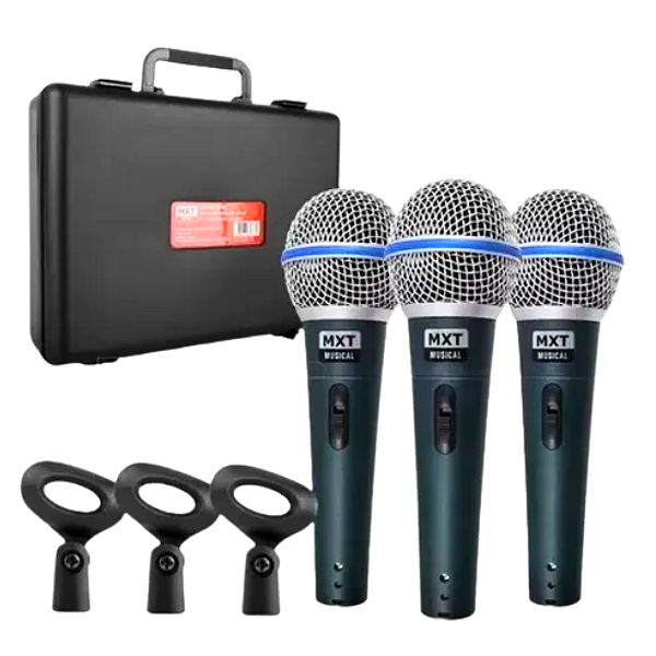 Microfone Dinamico 03pçs  (Entrega só na Loja Física)