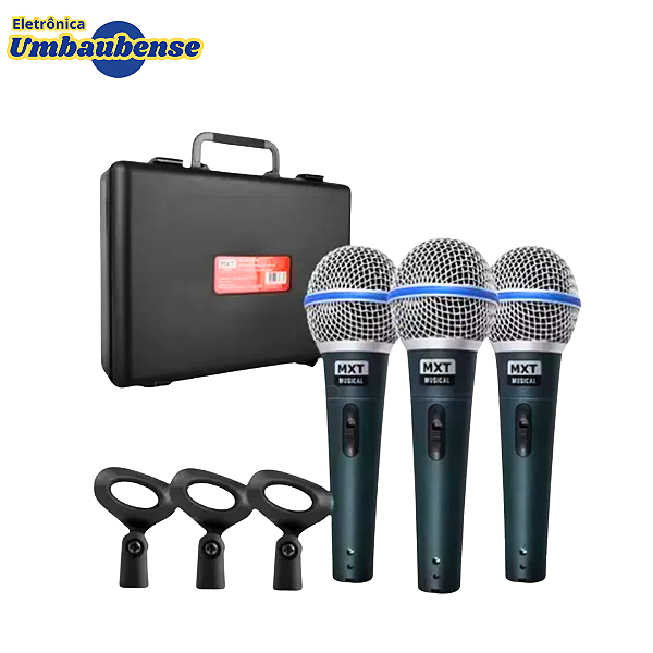 Microfone Dinamico 03pçs (Entrega só na Loja Física)