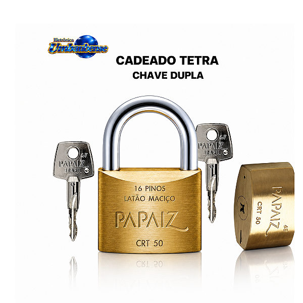 Cadeado 50mm Tetra Chave Dupla – (Pronta entrega em Umbaúba na praça de Eventos!)