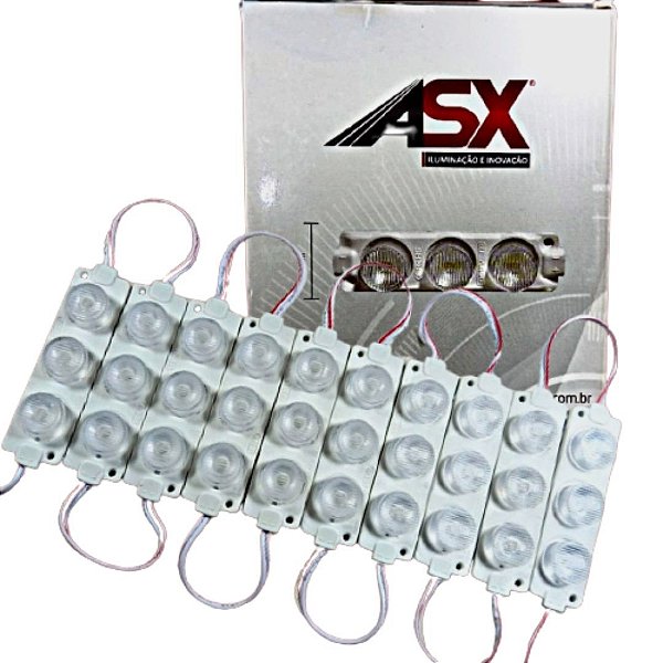 Módulo LED Branco  Barra com 03 Leds (Entrega só na Loja Física)