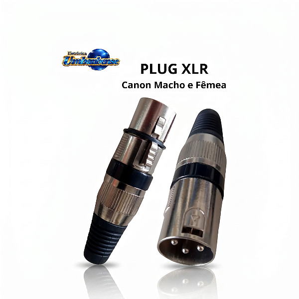 Plug XLR macho e fêmea 02 un. (Entrega só na Loja Física)