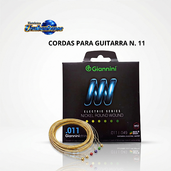 Encordoamento para Guitarra Elétrica 011 (Entrega só na Loja Física)