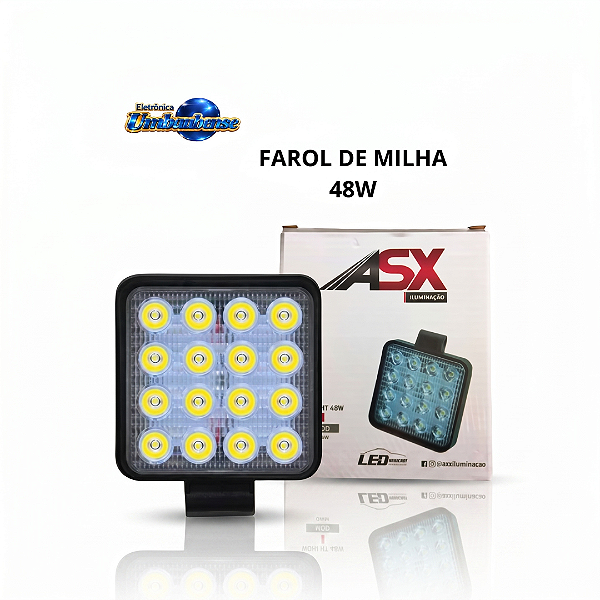 Farol Quadrado 16 Leds 48w (Entrega só na Loja Física)