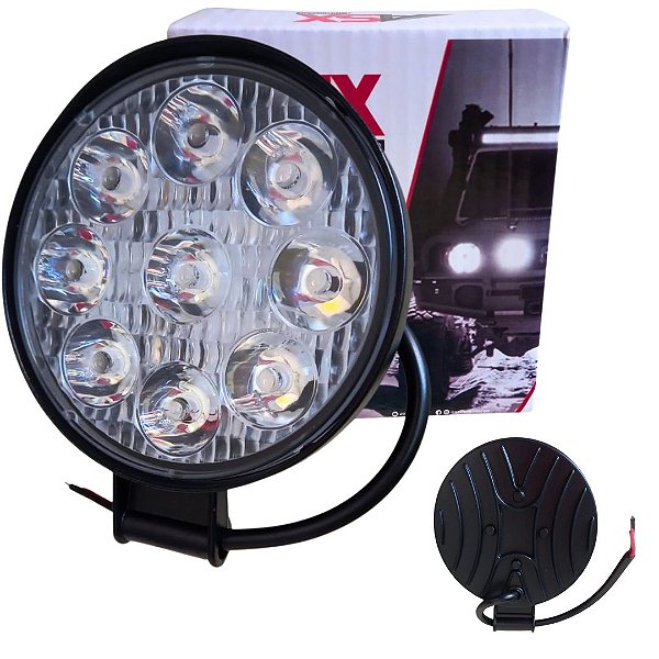Farol de Led Redondo 27w 9 Leds (Entrega só na Loja Física)