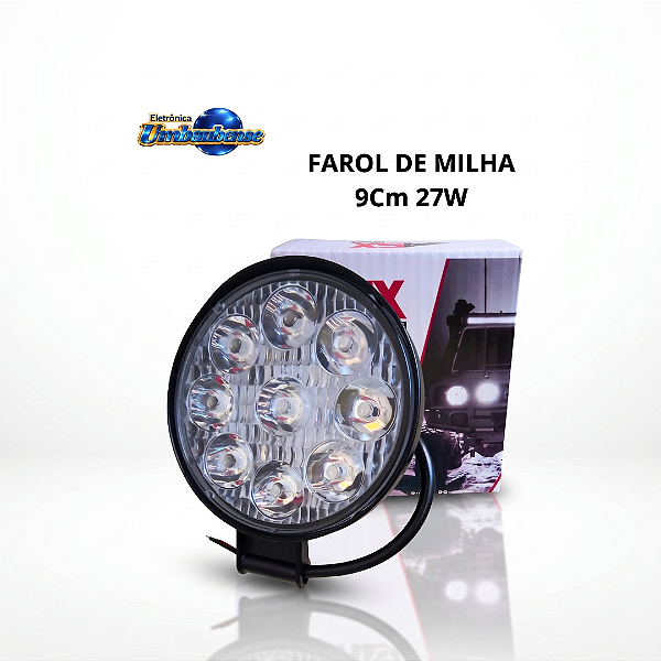 Farol de Led Redondo 27w 9 Leds (Entrega só na Loja Física)