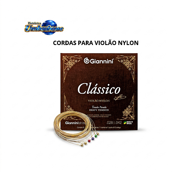 Encordoamento em Nylon Para Violão Tensão Pesada (Entrega só na Loja Física)