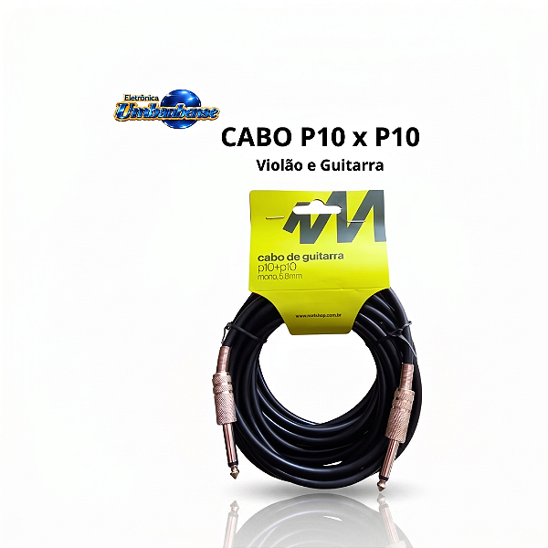 Cabo de Guitarra P10 x P10 (Entrega só na Loja Física)