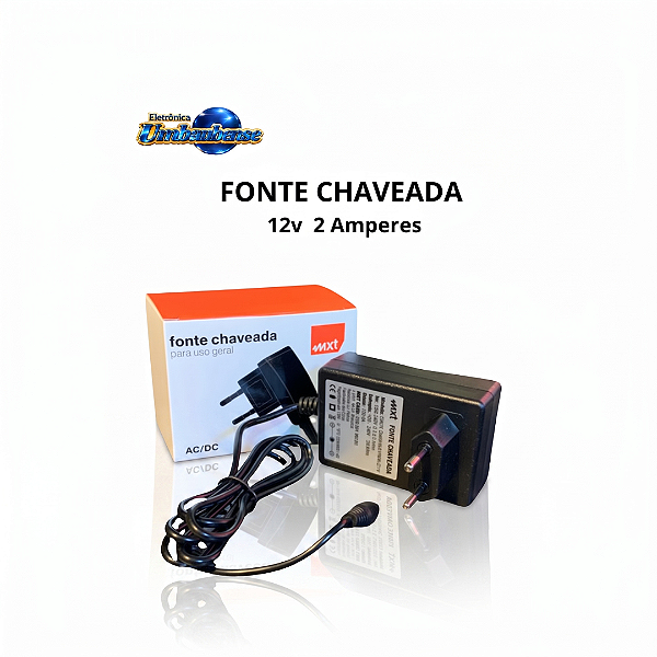 Fonte 12v 2amp (Retirada só na Loja Física)