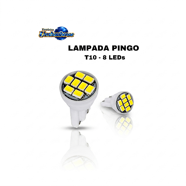 Lampada T10 branco 8 leds (Entrega só na Loja Física)