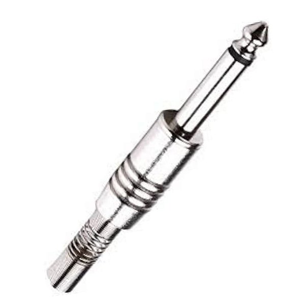 Plug  P10 mono Metal com Mola  (Entrega só na Loja Física)