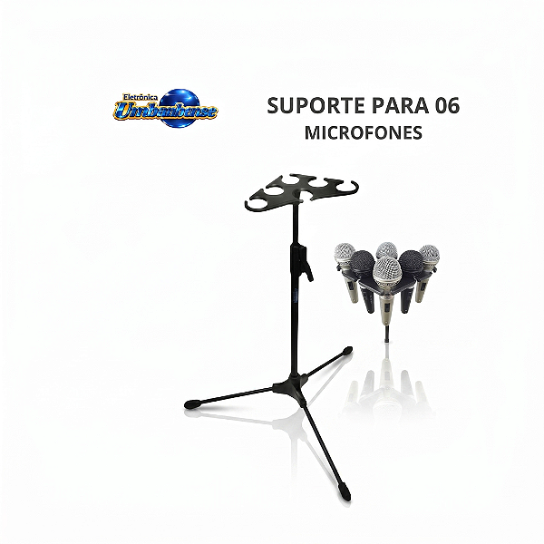 Suporte para 06 Microfones (Entrega só na Loja Física)