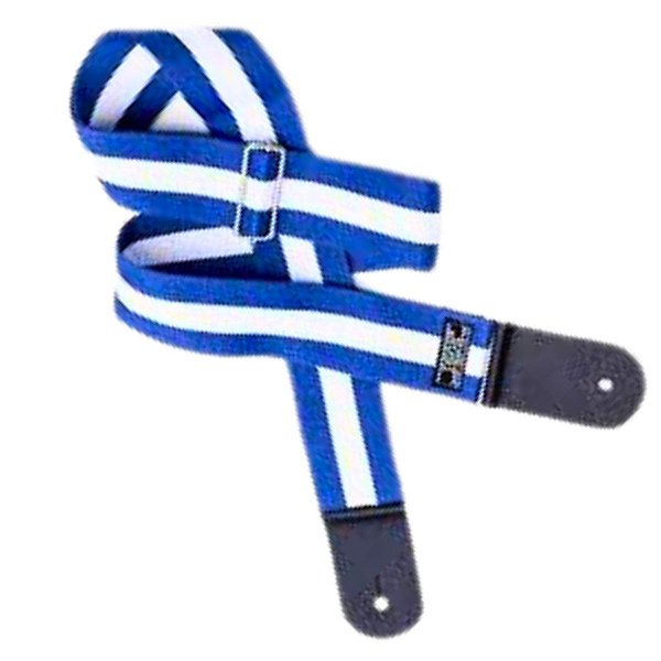 Correia para Violão e Guitarra Listrada Azul  (Entrega só na Loja Física)