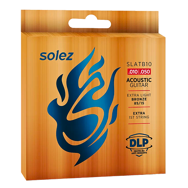 Encordoamento Solez em Aço Para Violão n.010 (Entrega só na Loja Física)