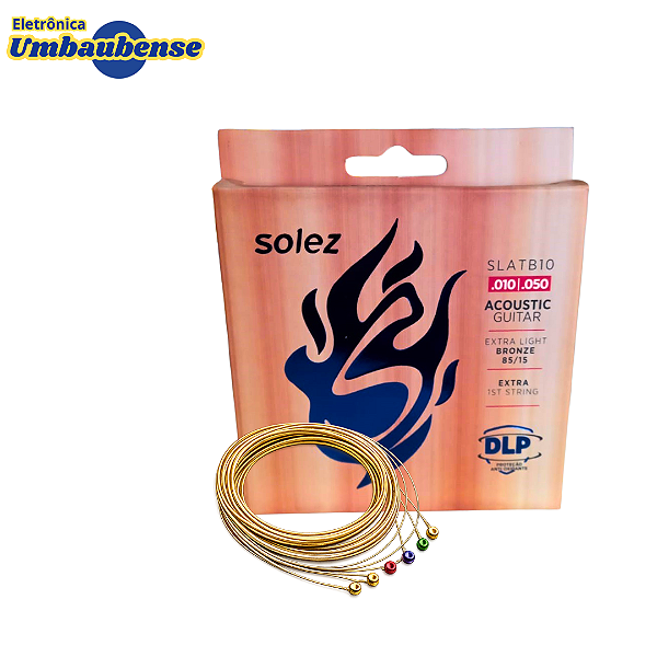 Encordoamento Solez em Aço Para Violão n.010 (Entrega só na Loja Física)