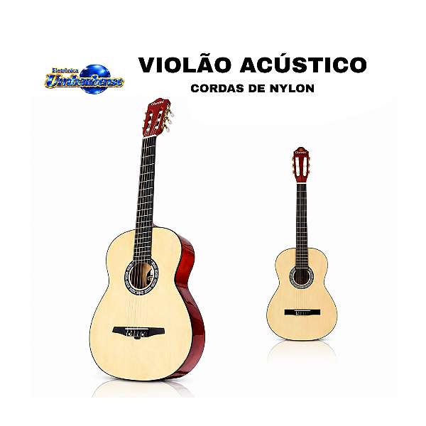 Violão Eletroacústico Nylon Harmonics Natural | Pronta Entrega em Umbaúba