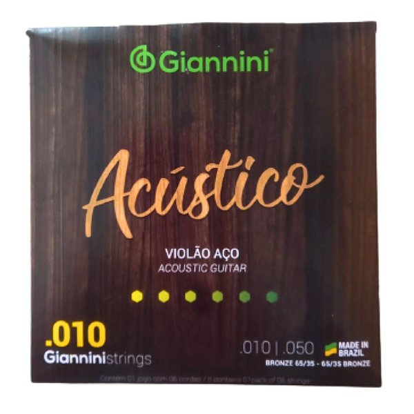 Encordoamento em Aço Para Violão 010 (Entrega só na Loja Física)