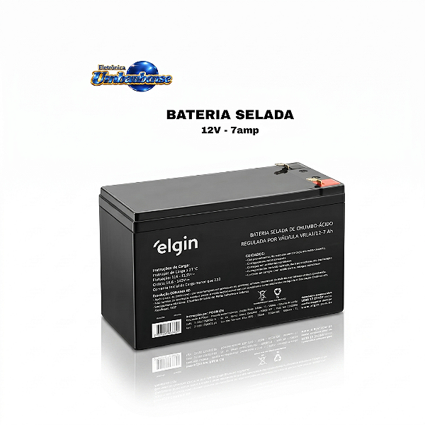 Bateria Selada Elgin 12V 7A  (Entrega só na Loja Física)