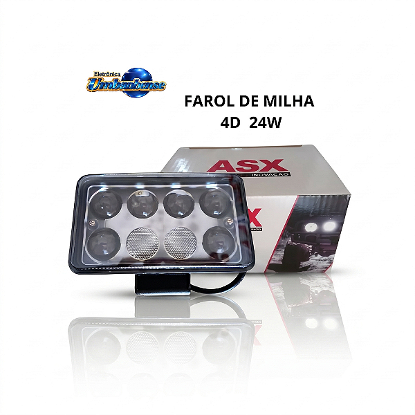 Farol Retangular 4D 24W (Entrega só na Loja Física)