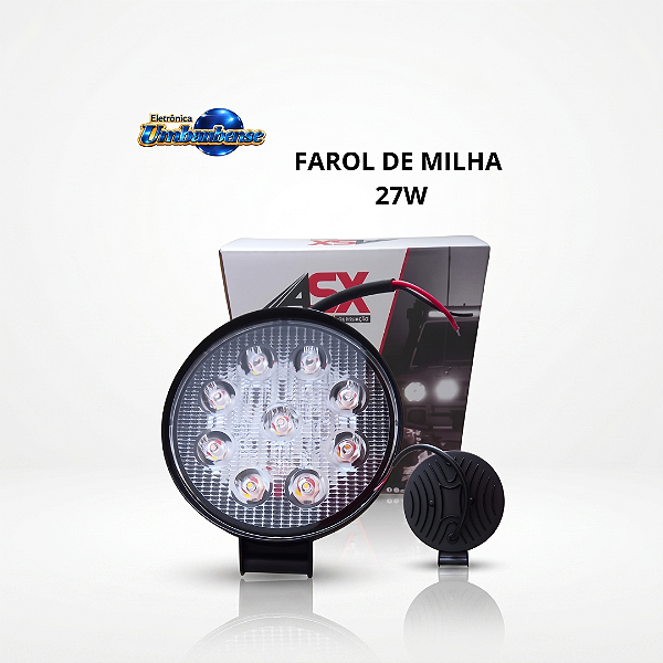 Farol de Led Redondo 27w (Entrega só na Loja Física)