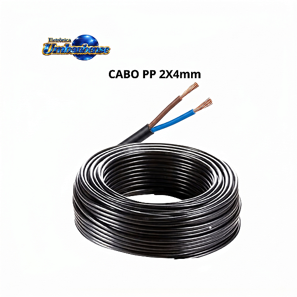 Cabo PP 2x4mm - 01 mt (Entrega só na Loja Física)