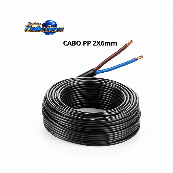 Cabo PP 2x6mm - 01 mt (Entrega só na Loja Física)