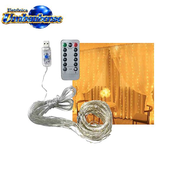 Cortina LED Fixa 3×3 (Entrega só na Loja Física)