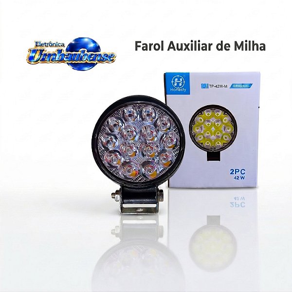 Farol de Led Redondo 42w pqn (Entrega só na Loja Física)