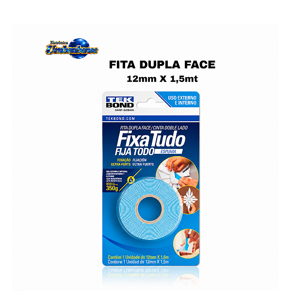 Fita Dupla Face 12mm 1,5 mts – (Pronta entrega em Umbaúba na praça de Eventos! )