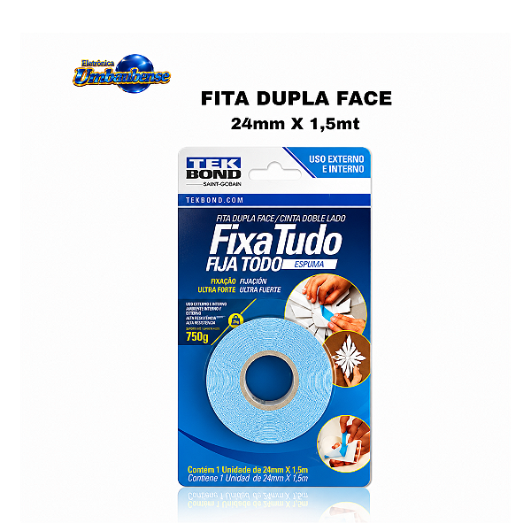Fita Dupla Face 24mm 1,5 mts – (Pronta entrega em Umbaúba na praça de Eventos! )