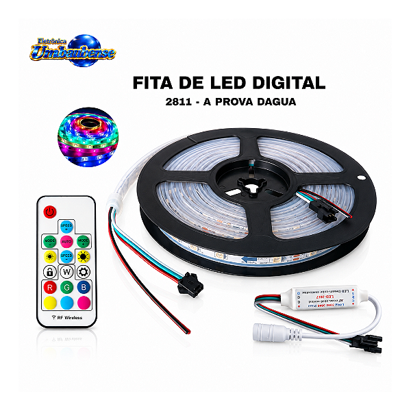 Fita de LED Digital -2811 - IP67- 30Leds | Pronta Entrega em Umbaúba